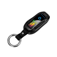 2019 yanzhen new model double arc rechargeable USB smart induction sports car key ring charging metal lighter wholesale