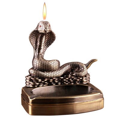 Dh-8882 New kind snake shaped  cigarette ashtray with  butane gas lighter  wholesale