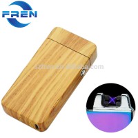 FR-606 Wood Color Double Arc USB Lighter flameless cigar lighter From China USB Arc Lighter OEM Factory Fren Company