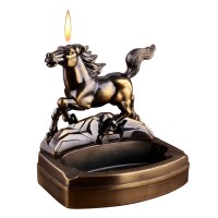 Dh-8857 New kind Horse shaped  cigarette ashtray with  butane gas lighter  ,astray wholesale