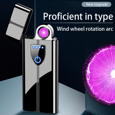 2019 yanzhen 933A creative new magic rotating circle USB wind proof arc USB lighter wholesale